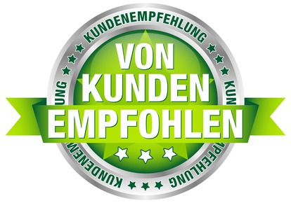 Button Banderole "Von Kunden empfohlen" grn/silber
